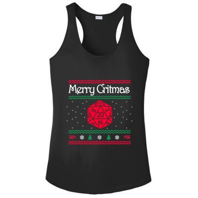 Merry Critmas Christmas D20 Rpg Board Game Role Play Ladies PosiCharge Competitor Racerback Tank