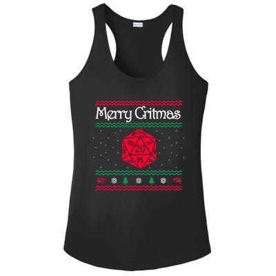 Merry Critmas Christmas D20 Rpg Board Game Role Play Ladies PosiCharge Competitor Racerback Tank