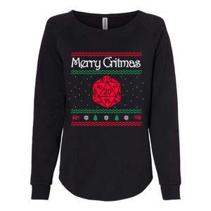 Merry Critmas Christmas D20 Rpg Board Game Role Play Womens California Wash Sweatshirt