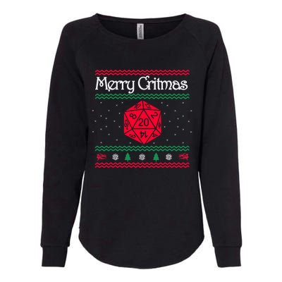 Merry Critmas Christmas D20 Rpg Board Game Role Play Womens California Wash Sweatshirt