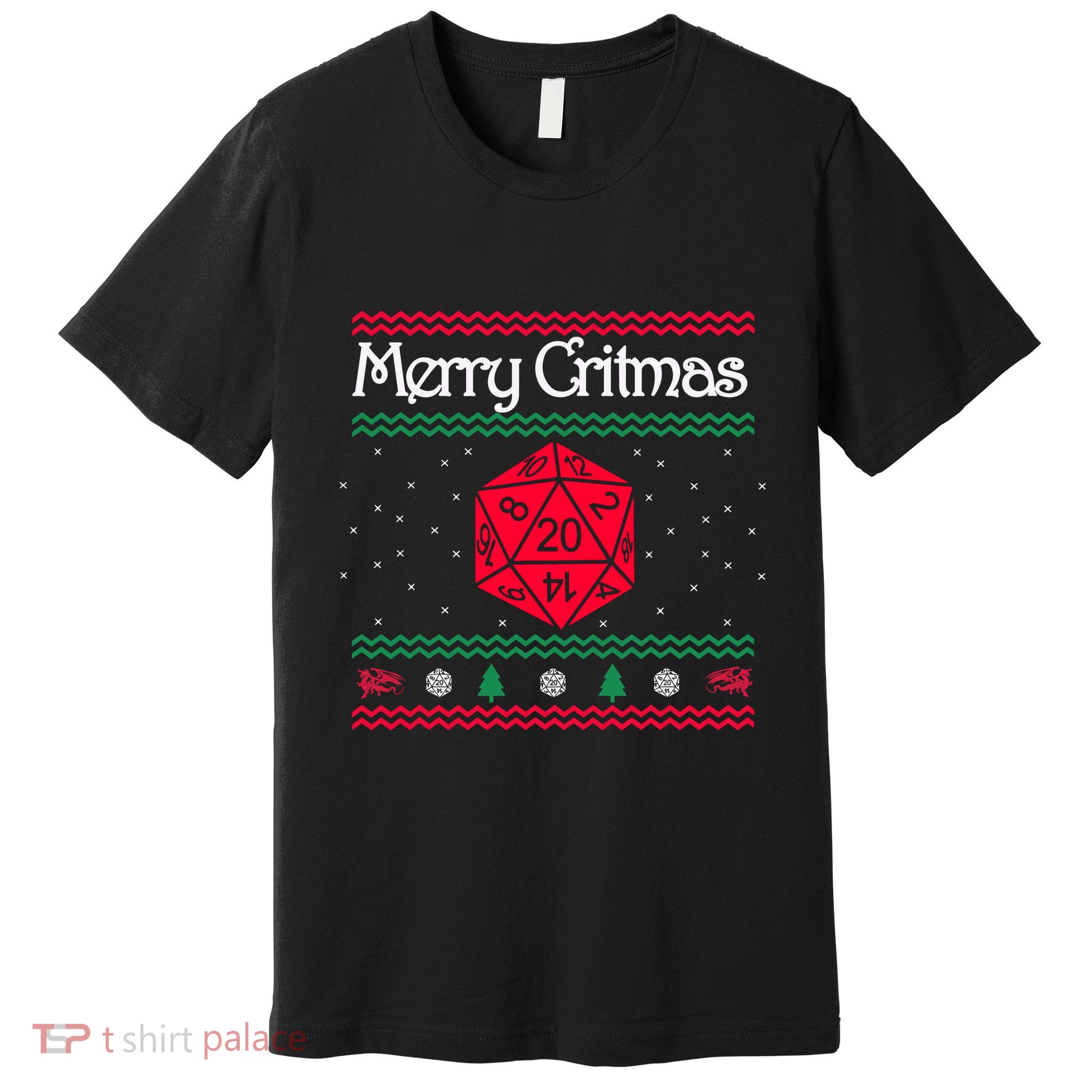 Merry Critmas Christmas D20 Rpg Board Game Role Play Premium T-Shirt