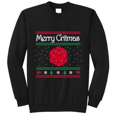 Merry Critmas Christmas D20 Rpg Board Game Role Play Tall Sweatshirt
