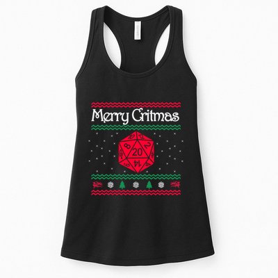 Merry Critmas Christmas D20 Rpg Board Game Role Play Womens Tank Top
