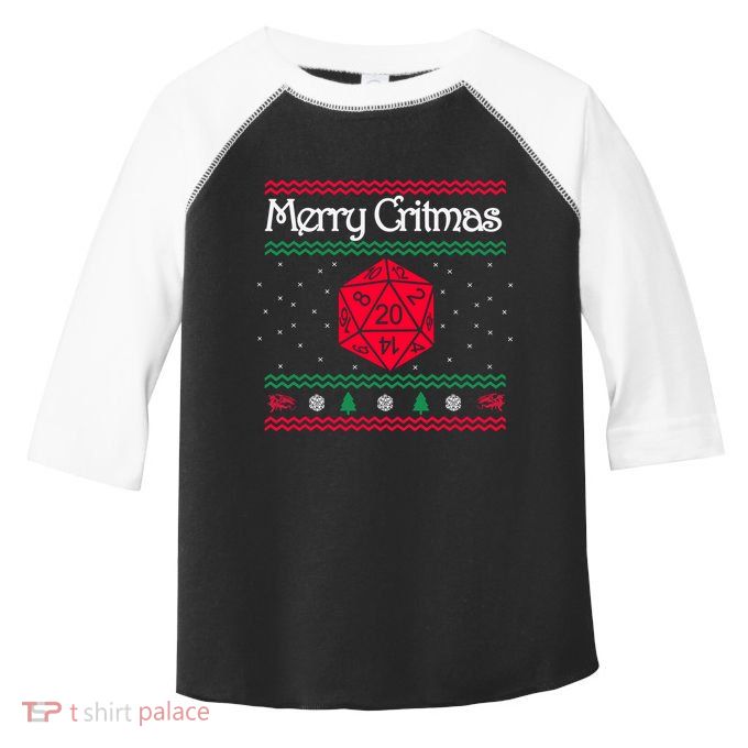 Merry Critmas Christmas D20 Rpg Board Game Role Play Toddler Fine Jersey T-Shirt