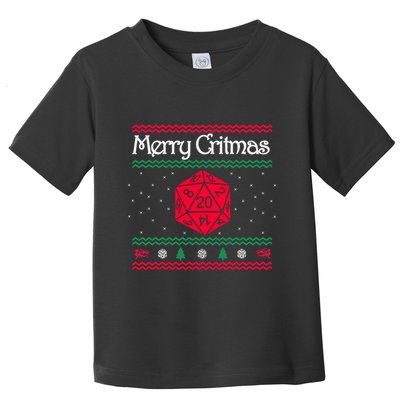 Merry Critmas Christmas D20 Rpg Board Game Role Play Toddler T-Shirt