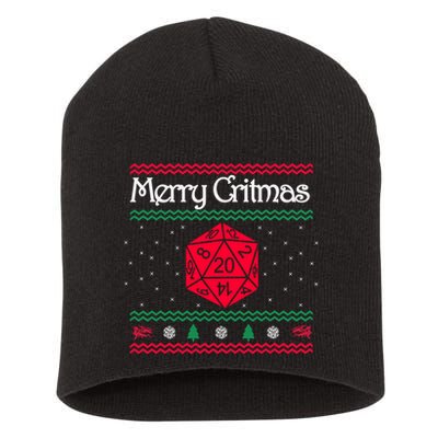 Merry Critmas Christmas D20 Rpg Board Game Role Play Short Acrylic Beanie