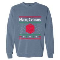 Merry Critmas Christmas D20 Rpg Board Game Role Play Garment-Dyed Sweatshirt