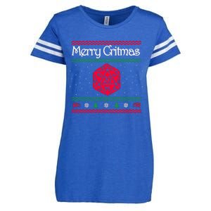 Merry Critmas Christmas D20 Rpg Board Game Role Play Enza Ladies Jersey Football T-Shirt