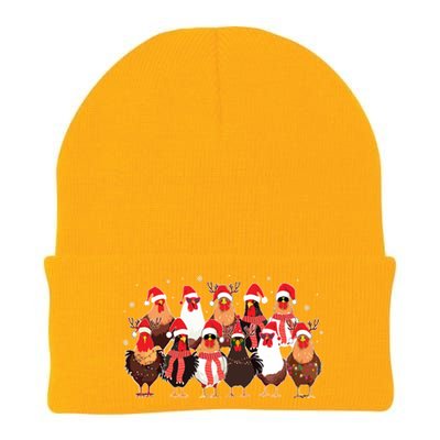 Merry Christmas Chicken Santa Reindeer Farm Animal Xmas Long Sleeve Knit Cap Winter Beanie