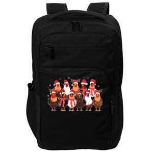 Merry Christmas Chicken Santa Reindeer Farm Animal Xmas Long Sleeve Impact Tech Backpack