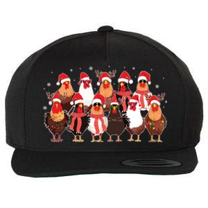 Merry Christmas Chicken Santa Reindeer Farm Animal Xmas Long Sleeve Wool Snapback Cap