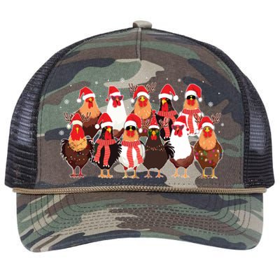 Merry Christmas Chicken Santa Reindeer Farm Animal Xmas Long Sleeve Retro Rope Trucker Hat Cap