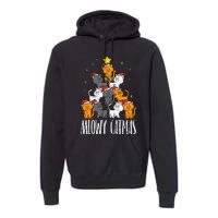 Meowy Catmas Cat Christmas Tree Xmas Premium Hoodie