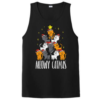 Meowy Catmas Cat Christmas Tree Xmas PosiCharge Competitor Tank