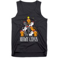 Meowy Catmas Cat Christmas Tree Xmas Tank Top