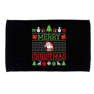 Merry Christmas Cute Santa Ugly Gift Microfiber Hand Towel