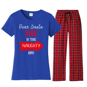 Matching Christmas Couples Sweater She Is The Naughty One Gift Women's Flannel Pajama Set