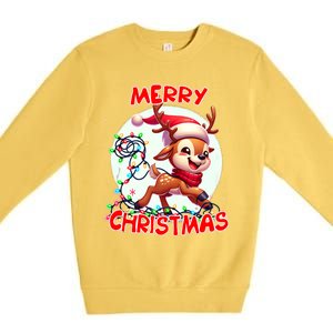 Merry Christmas Christmas Reindeer Christmas Lights Tangled Tank Top Premium Crewneck Sweatshirt