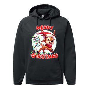 Merry Christmas Christmas Reindeer Christmas Lights Tangled Tank Top Performance Fleece Hoodie