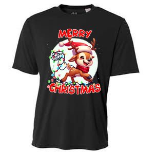 Merry Christmas Christmas Reindeer Christmas Lights Tangled Tank Top Cooling Performance Crew T-Shirt