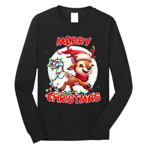 Merry Christmas Christmas Reindeer Christmas Lights Tangled Tank Top Long Sleeve Shirt