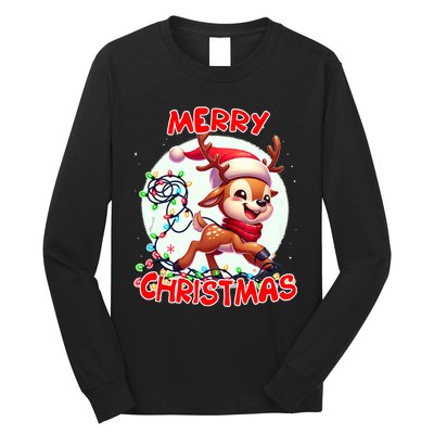 Merry Christmas Christmas Reindeer Christmas Lights Tangled Tank Top Long Sleeve Shirt