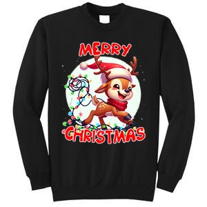 Merry Christmas Christmas Reindeer Christmas Lights Tangled Tank Top Sweatshirt