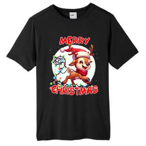 Merry Christmas Christmas Reindeer Christmas Lights Tangled Tank Top Tall Fusion ChromaSoft Performance T-Shirt