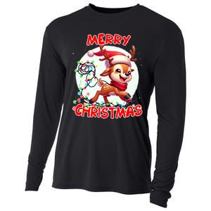 Merry Christmas Christmas Reindeer Christmas Lights Tangled Tank Top Cooling Performance Long Sleeve Crew