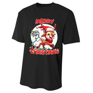 Merry Christmas Christmas Reindeer Christmas Lights Tangled Tank Top Performance Sprint T-Shirt