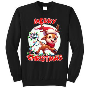 Merry Christmas Christmas Reindeer Christmas Lights Tangled Tank Top Tall Sweatshirt