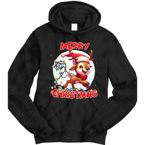 Merry Christmas Christmas Reindeer Christmas Lights Tangled Tank Top Tie Dye Hoodie