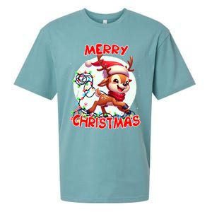 Merry Christmas Christmas Reindeer Christmas Lights Tangled Tank Top Sueded Cloud Jersey T-Shirt