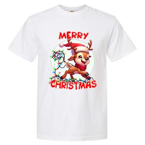 Merry Christmas Christmas Reindeer Christmas Lights Tangled Tank Top Garment-Dyed Heavyweight T-Shirt