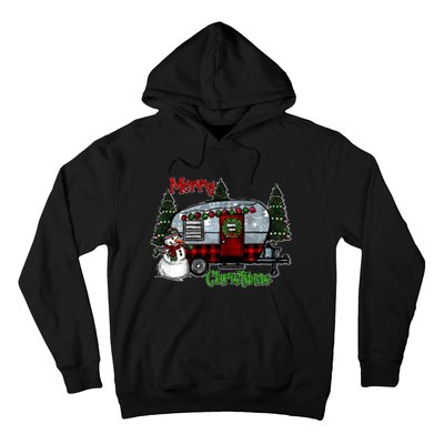 Merry Christmas Camper Light Snowman Hippie Christmas Tree Hoodie