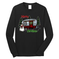 Merry Christmas Camper Light Snowman Hippie Christmas Tree Long Sleeve Shirt