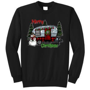 Merry Christmas Camper Light Snowman Hippie Christmas Tree Sweatshirt