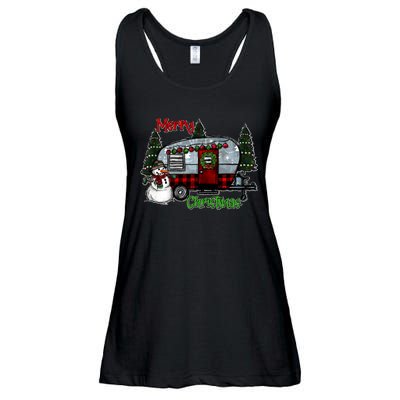 Merry Christmas Camper Light Snowman Hippie Christmas Tree Ladies Essential Flowy Tank