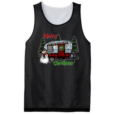 Merry Christmas Camper Light Snowman Hippie Christmas Tree Mesh Reversible Basketball Jersey Tank