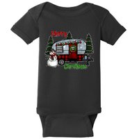 Merry Christmas Camper Light Snowman Hippie Christmas Tree Baby Bodysuit