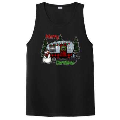 Merry Christmas Camper Light Snowman Hippie Christmas Tree PosiCharge Competitor Tank