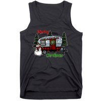 Merry Christmas Camper Light Snowman Hippie Christmas Tree Tank Top