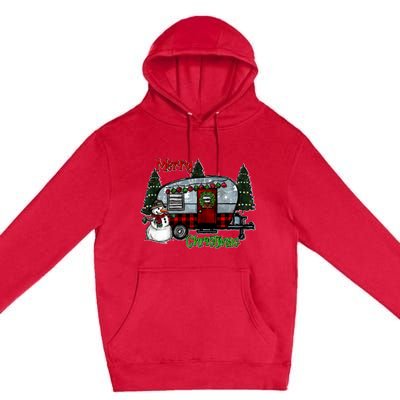 Merry Christmas Camper Light Snowman Hippie Christmas Tree Premium Pullover Hoodie