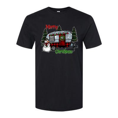 Merry Christmas Camper Light Snowman Hippie Christmas Tree Softstyle CVC T-Shirt