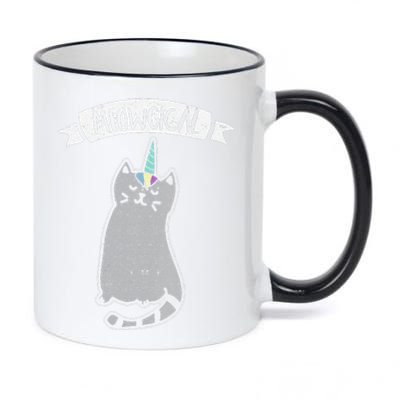 Meowgical Caticorn Cat Unicorn Magical Creature Gift 11oz Black Color Changing Mug