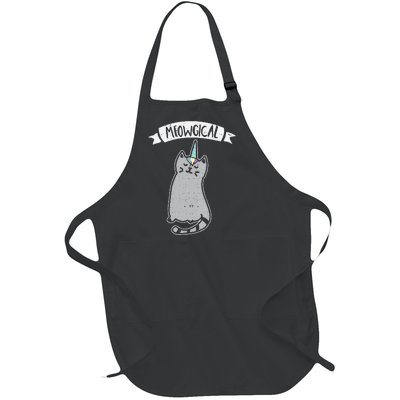 Meowgical Caticorn Cat Unicorn Magical Creature Gift Full-Length Apron With Pockets