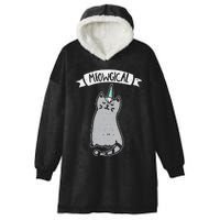 Meowgical Caticorn Cat Unicorn Magical Creature Gift Hooded Wearable Blanket