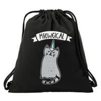 Meowgical Caticorn Cat Unicorn Magical Creature Gift Drawstring Bag