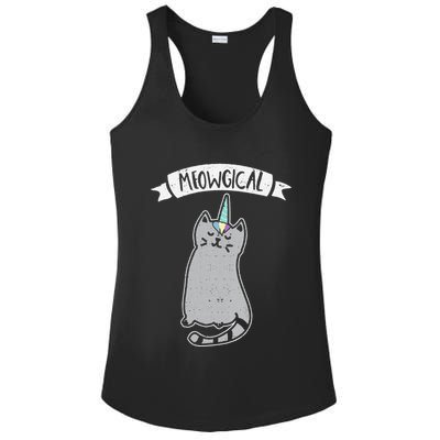 Meowgical Caticorn Cat Unicorn Magical Creature Gift Ladies PosiCharge Competitor Racerback Tank