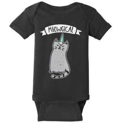 Meowgical Caticorn Cat Unicorn Magical Creature Gift Baby Bodysuit
